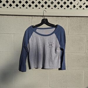 Blue and Gray Baseball Tee